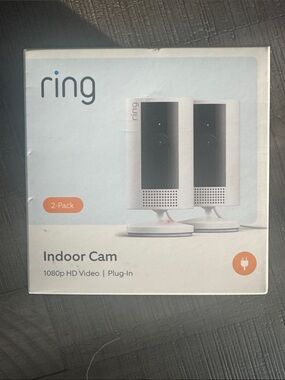 New/sealed Ring Indoor Cam 2-Pack — White with Black Face